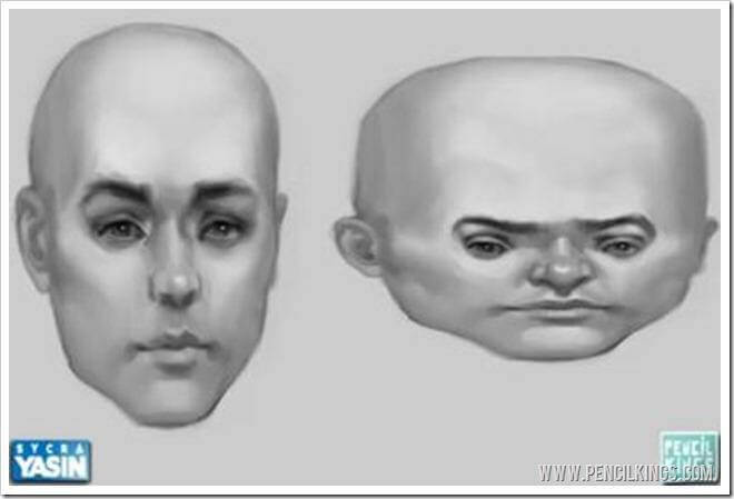 how to make caricatures round head shape
