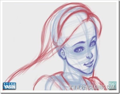 how to draw facial features initial sketch