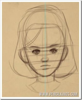 draw a cartoon face adult female