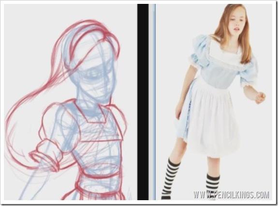 how to paint clothing folds sketch