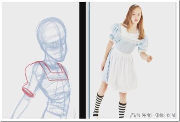 using reference photos in art clothing study