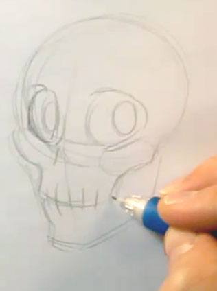 drawing face expressions skull sketch