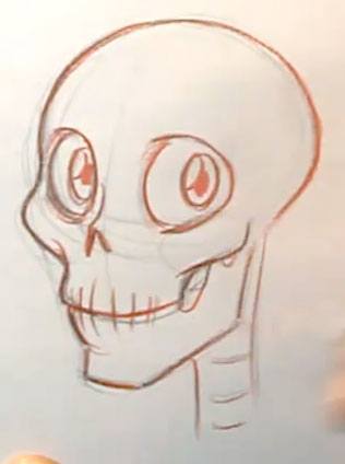 how to draw expressions cartoon skull