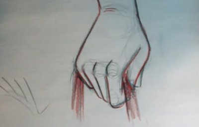 draw a clenched hand holding 