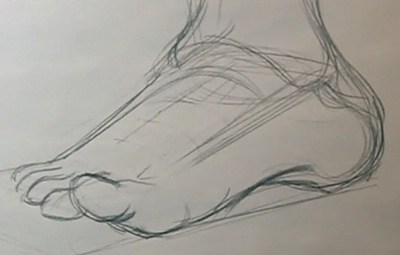 how to draw a foot detailed sketch