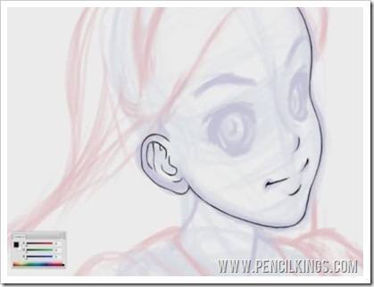 cleaning up line art facial features