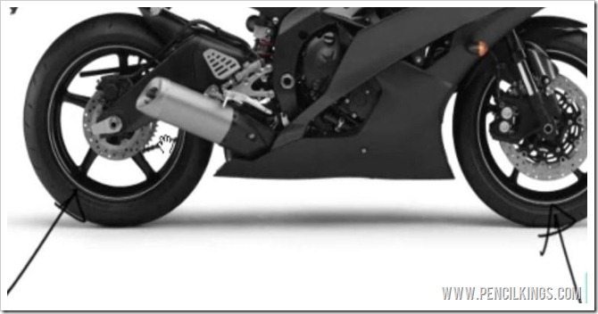 how to draw a motorcyle parts of a bike