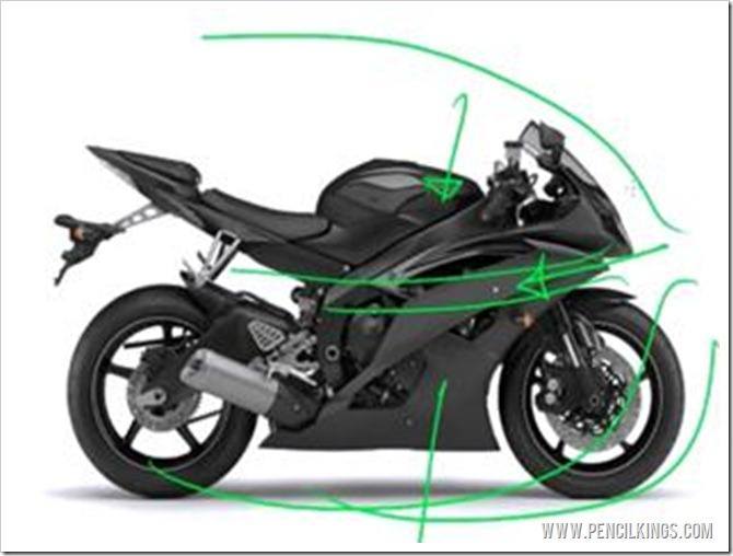 draw a motorbike fairings