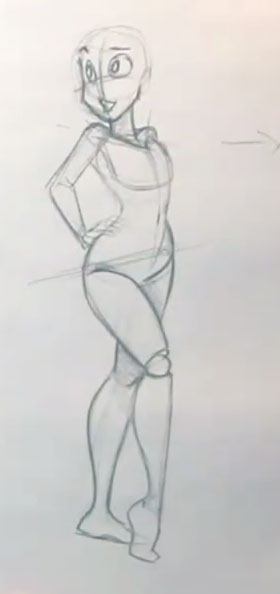draw cartoon female characters rough sketch
