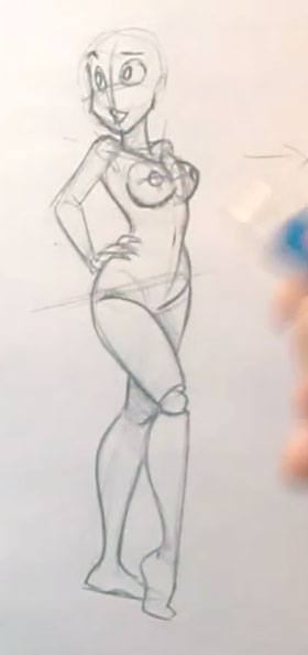 how to draw pin up girls refining pose