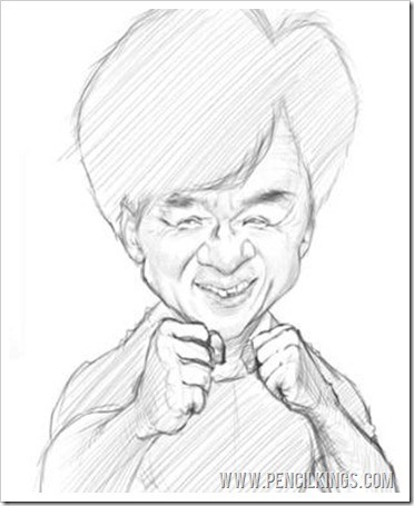 How to make a caricature jackie chan sketch