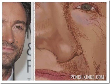 how to caricature detailed skin tones