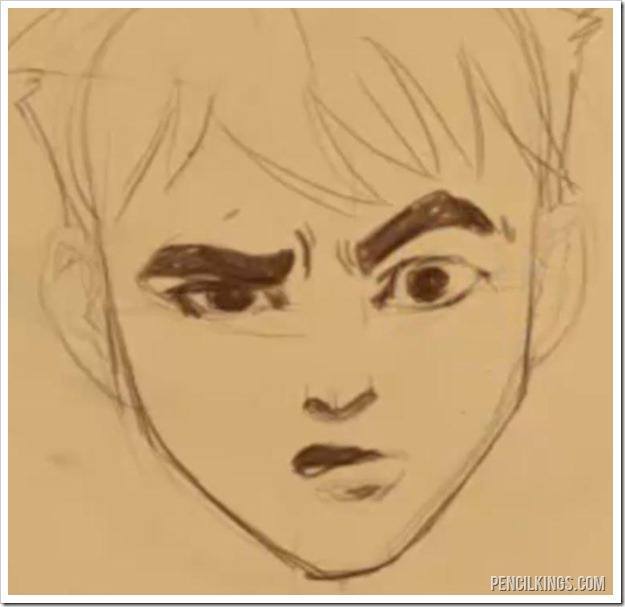 draw a confused face raised eyebrow