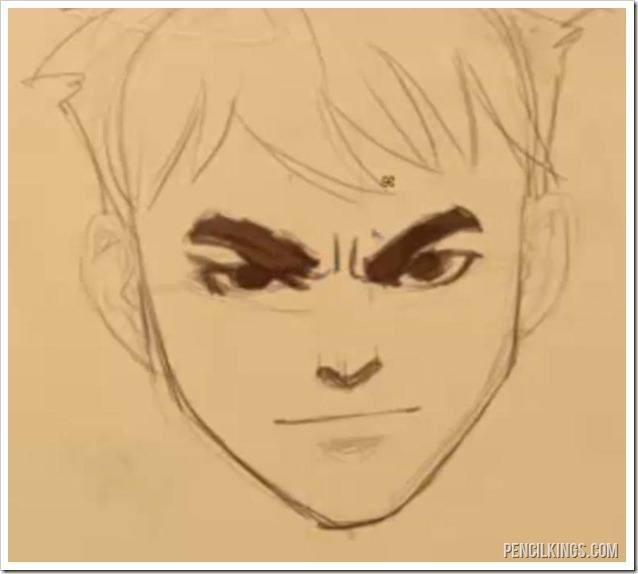 drawing an angry face finished sketch