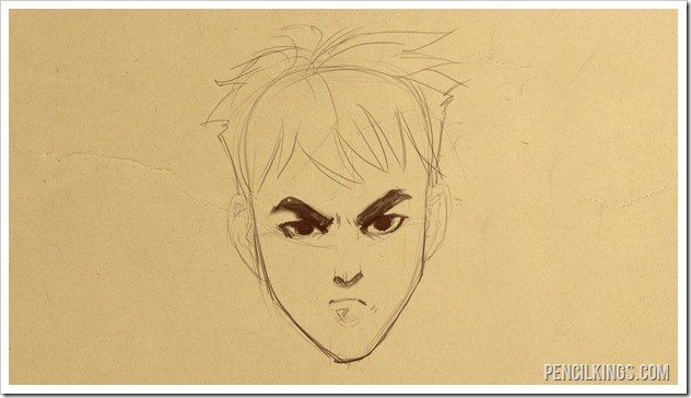 how to draw an angry face finished drawing