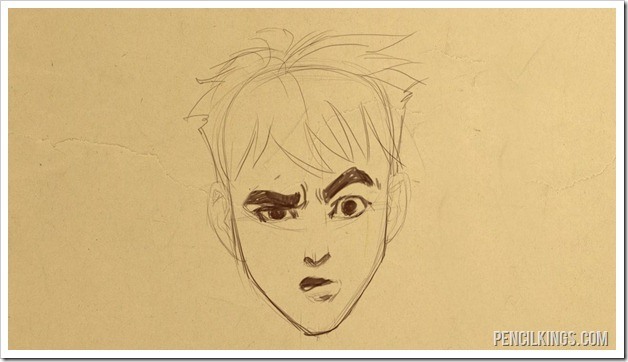 drawing a confused face finished sketch