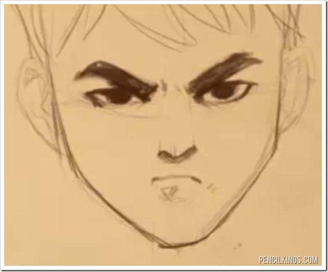 drawing an angry face angry mouth