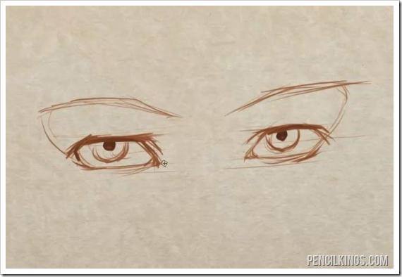 how to draw matching eyes finished sketch