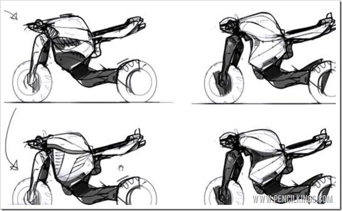 how to draw a motorcycle thumbnail sketches