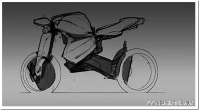 how to draw motorcyles adding a background