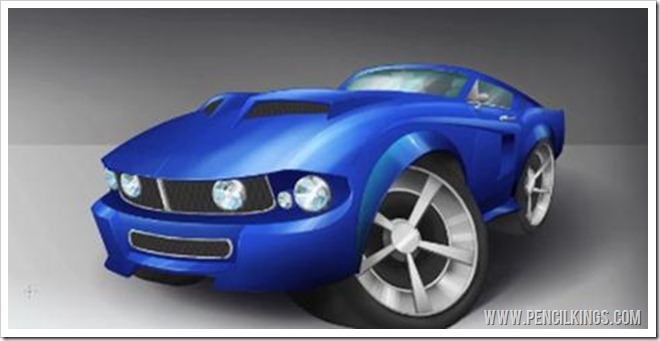 how to draw a car in Photoshop finished painting