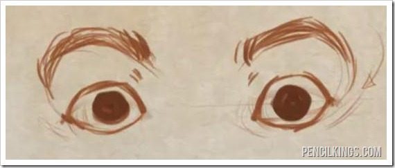 how to draw eyes shocked expression