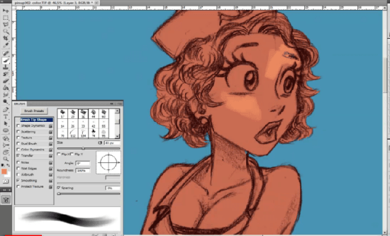 how to paint skin in photoshop pin up girl layers