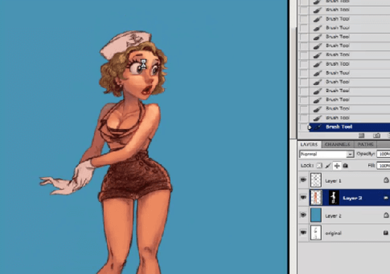 paint a sailor pin-up girl
