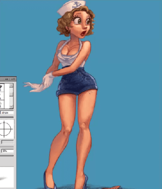 painting pin-ups in photoshop final drawing