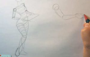 drawing a pin up girl surface direction body
