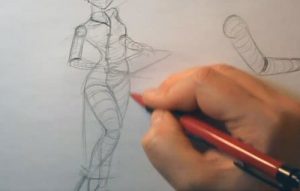 how to draw a geisha body pose