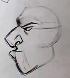 cartoon face side view nose and chin