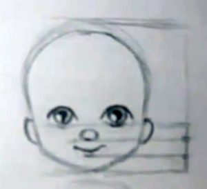 how to draw babies face proportions