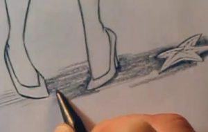 draw a pin-up sailor girl feet shading