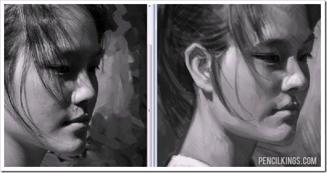 painting portraits in photoshop tonal values