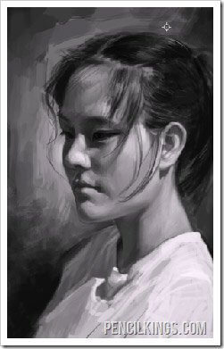 painting portraits in photoshop final painting example