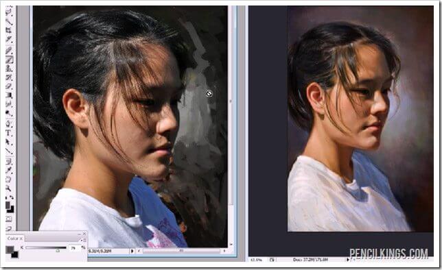 how to paint portraits photoshop background