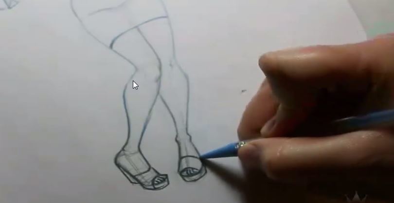 how to draw a pinup girl sketching the feet