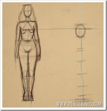 drawing children height of body
