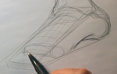 how to draw a foot perspective