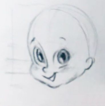 how to draw a cartoon baby facial features