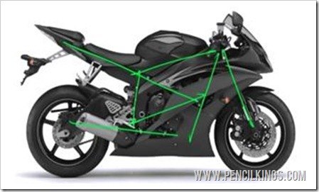 drawing a motorbike bike frame