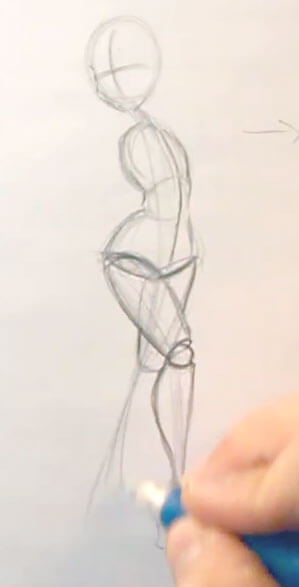 drawing the female body leg position