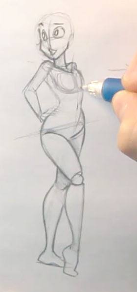 draw a cartoon girl adding breasts