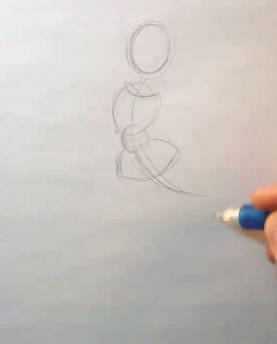 drawing a cartoon girl line of action
