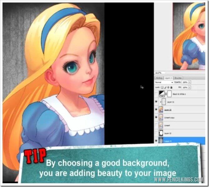 painting alice in wonderland photoshop layers