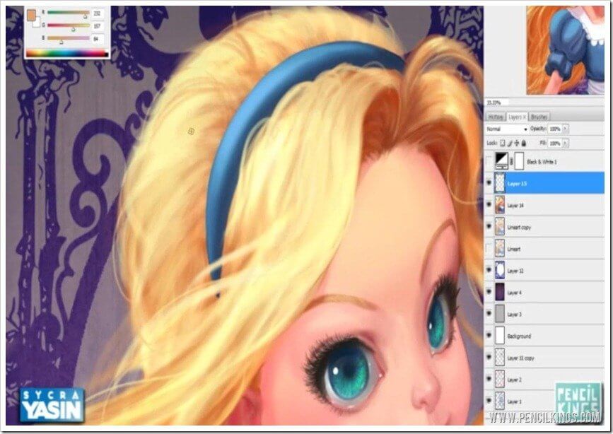 portrait painting photoshop adding background