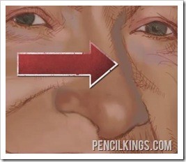 painting from a photo shading on nose