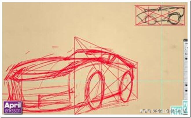 Car Caricature Lineart | 03 |Using Proportions and Perspective 2 mustang prop 09