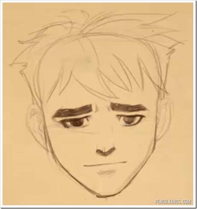 draw a worried face raised eyebrows